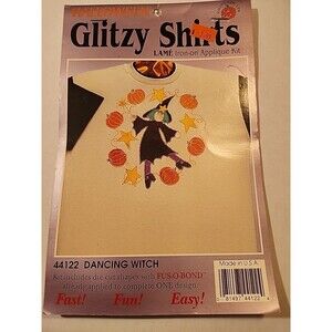 Glitzy Shirts Iron-On Applique Kit #44122 New Dancing Witch grandma core